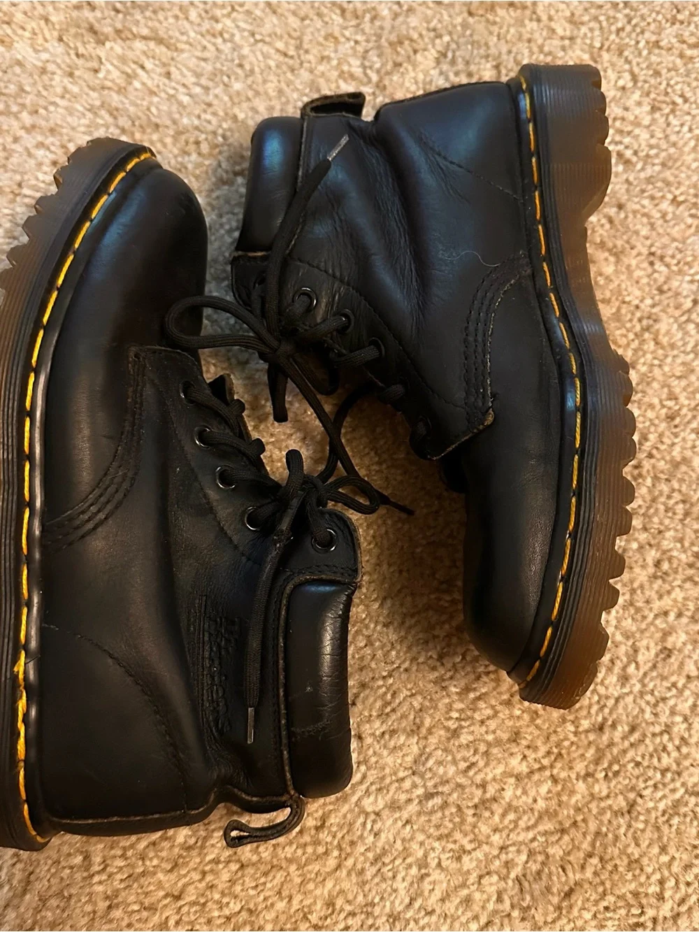 Rare Dr Martens Vintage 939 Ben Boot Black Greasy Leather England UK 6 US 7M 8W